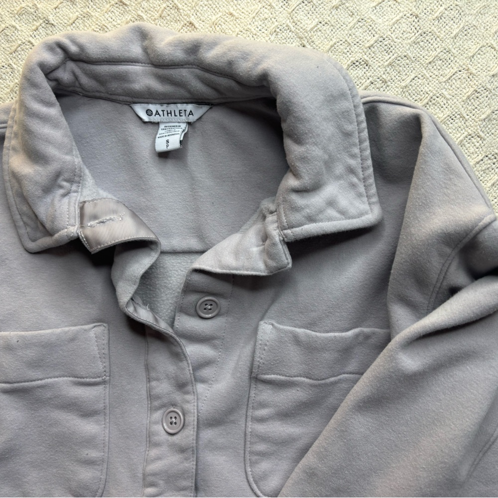 Athleta Grey Button-Up Jacket